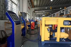 Screw air compressor testing equipment in B&D factory